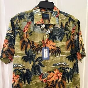 NWT Caribbean Blues Men's print shirt Large